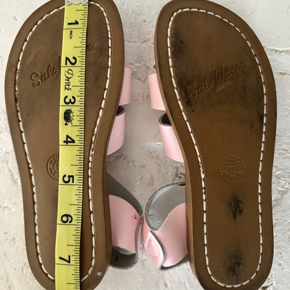 Salt Water Original Pink Leather Sandals Kids Size 12 - Picture 4 of 7
